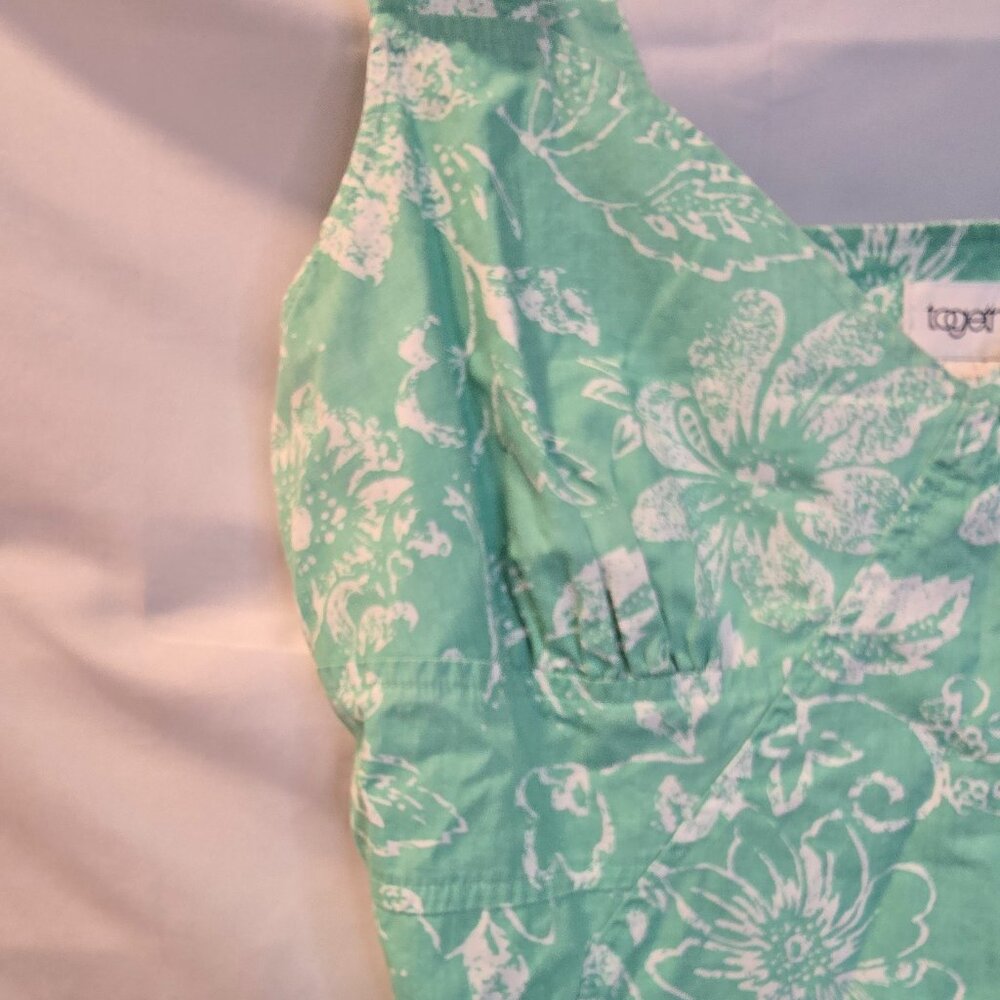 Vintage Together Dress Green Floral Side Zip Buckle Straps Size 12 - Picture 3 of 8